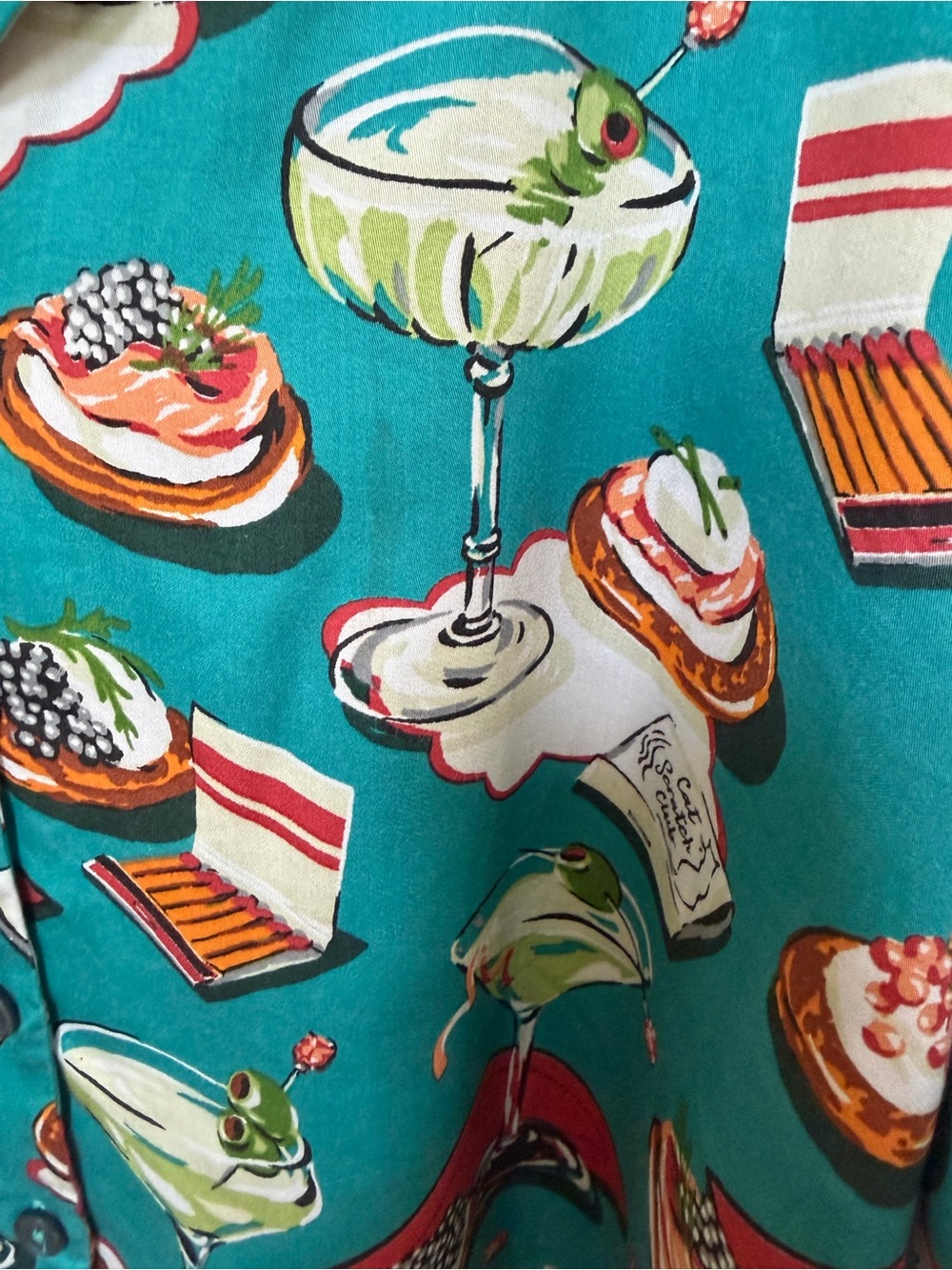 Printfresh Blini’s & Martini’s - Tried on but never worn 🍸 NWOT Mid-Century Blue - Picture 5 of 6
